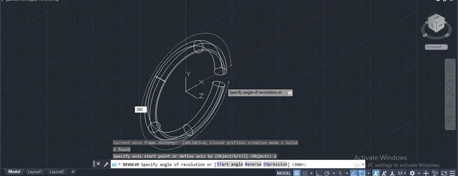 how does revolve command work in autocad 2014 for mac